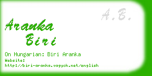 aranka biri business card